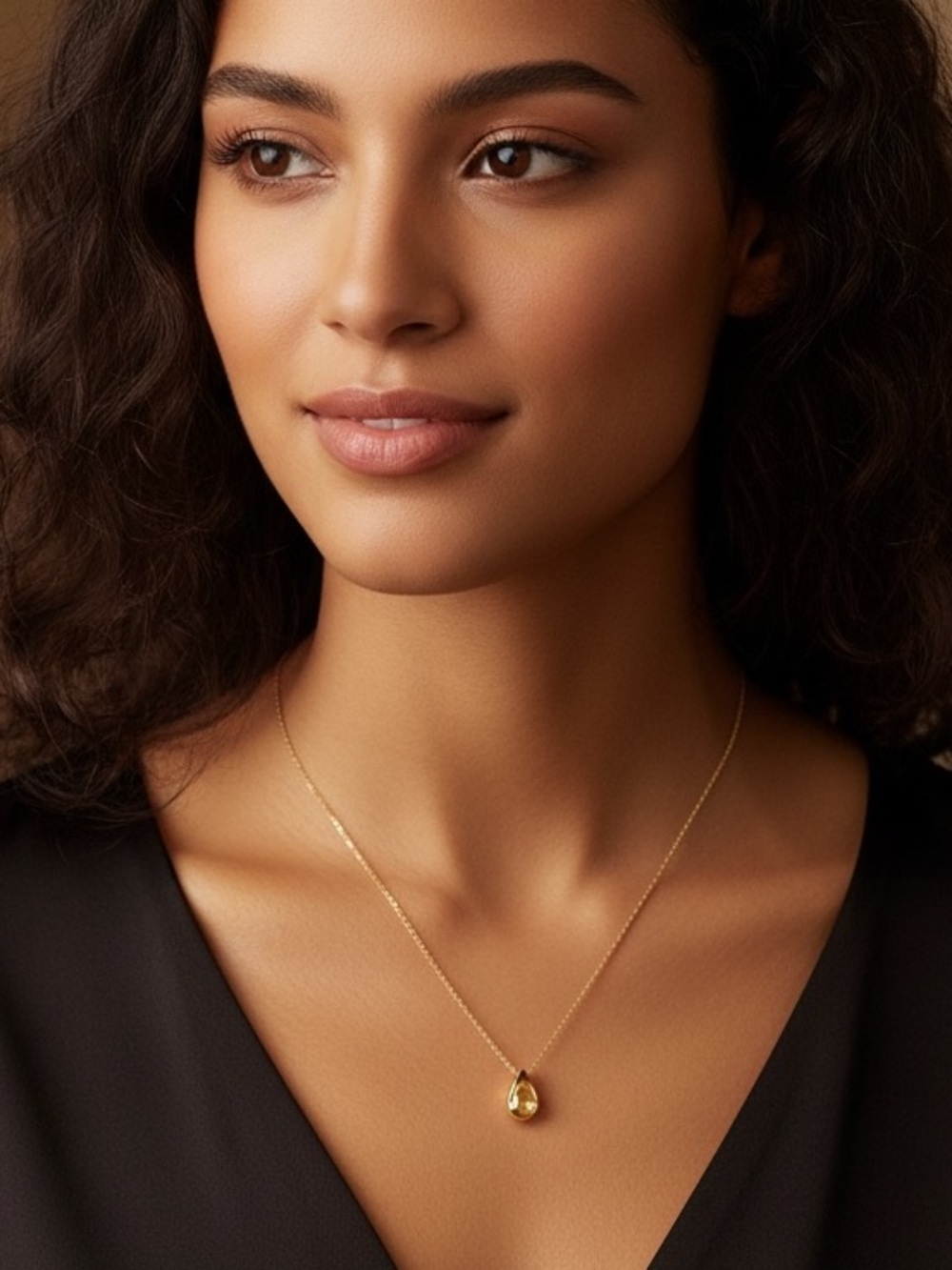Calvin Klein gold-tone teardrop pendant necklace  
stainless steel 
minimalist